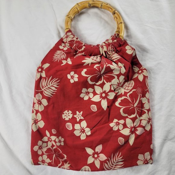 Disney Store Red Floral Mickey And Minnie Tote Bag Island Getaway Lightweight - Picture 2 of 7
